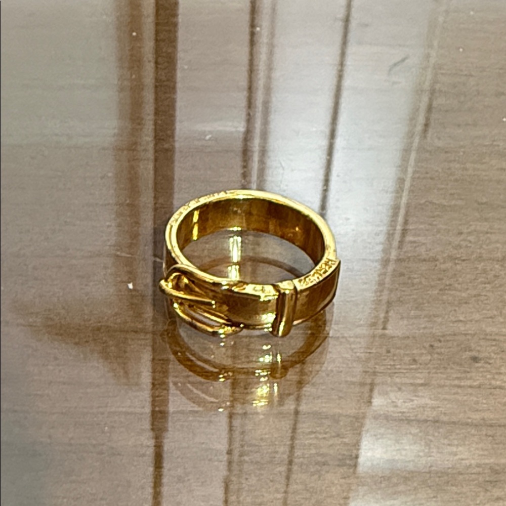 Hermes Gold Buckle Scarf Ring